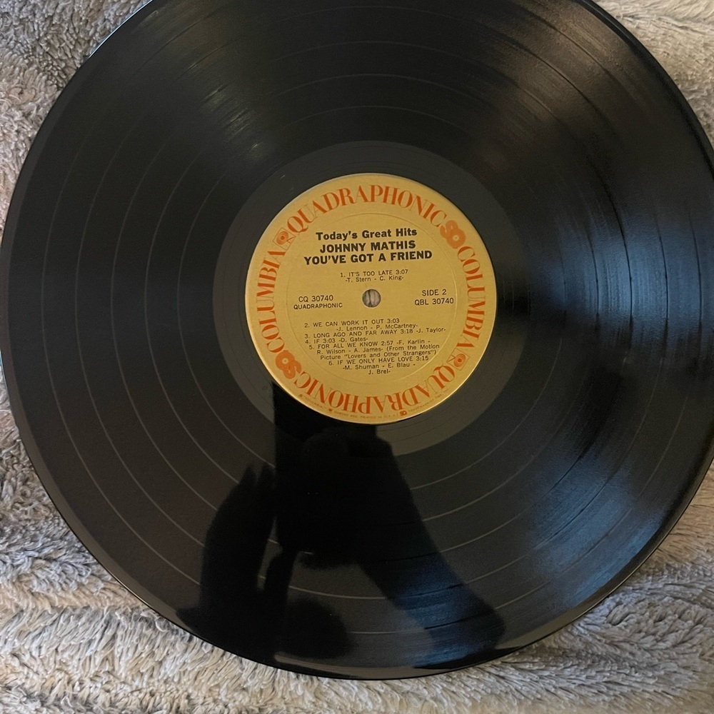 Mint- Johnny Mathis You’ve Got A Friend Columbia Quadraphonic Stereo LP - Picture 6 of 7